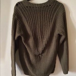 Green knit sweater